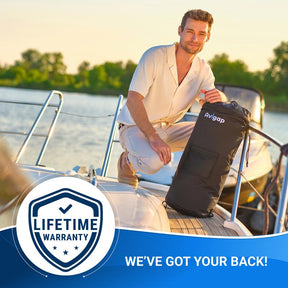 Boat Trash Can, 100% Odor & Leak Resistant, Portable, Reusable, 10-13 Gal Garbage Bag Snaps Inside, Easy to Install & Clean, Fishing, Sandbar, Kayak, Pontoon Boat Accessories Black