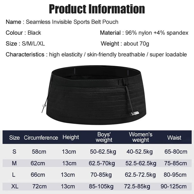 Elastic Sports Waist Bag Pack Running Race Number Belt Triathlon Marathon Race Cycling Mountaineering Phone Waist Bag