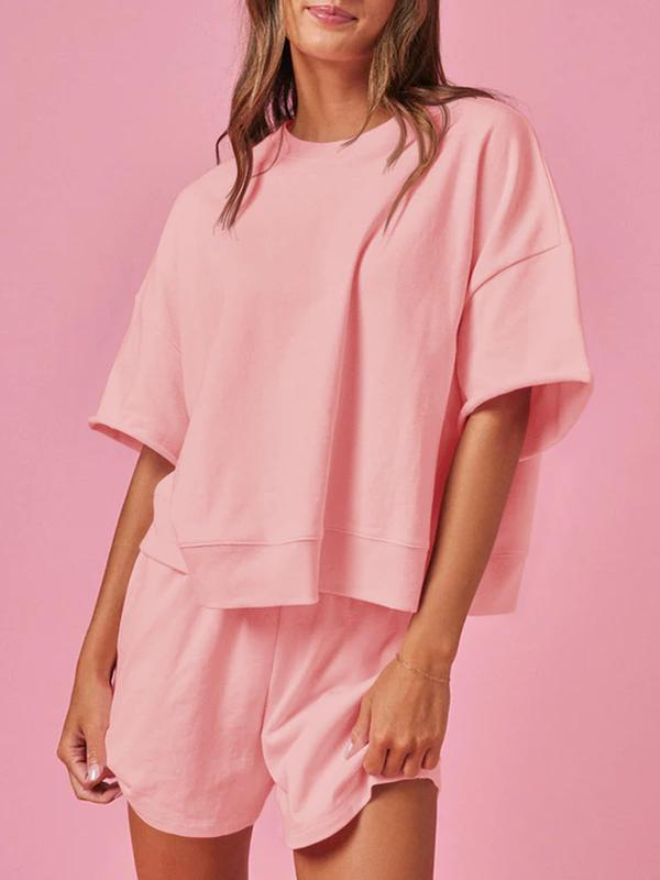 Womens 2 Piece Outfits Oversized Cropped Sweatshirt and High Waist Running Shorts Tracksuit Sets tracksuits men