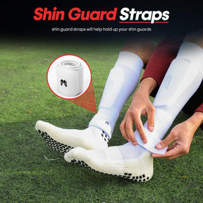 Elite Soccer Bundle - Grip Sock, Shin Guards, Pre-Cut Sock Sleeves, and Shin Guard Straps Bundle – Essential Equipment for Futbol Players