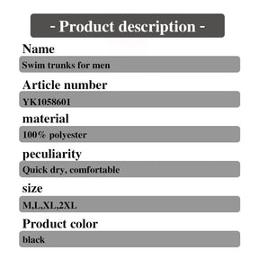 Adult Men's Summer Pure Black Large Size Professional Waterproof Quick Drying Bionic Fabric Sharkskin Swimming Trunks Wholesale
