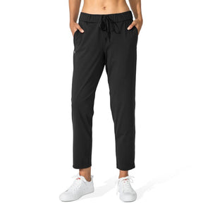 Women's Pants with Deep Pockets 7/8 Sporty Skinny Bottoms Stretch Ankle Sweatpants Solid Tracksuits