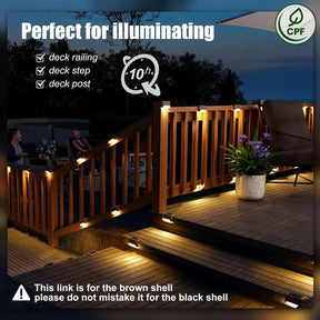 8-Pack Solar Deck Lights – Waterproof Outdoor LED Step Lights, Warm White, Auto On/Off, Easy Install for Patio, Stairs, Fence, Garden Landscape Lighting