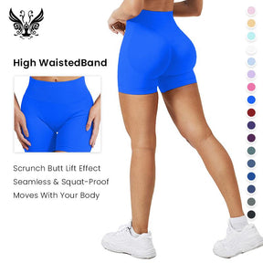 High WaistedBand High-Waisted Seamless Workout Shorts for Women Scrunch Butt Lifting Design Compression Fit Stretchy Breathable Fabric Perfect for Gym Yoga Running or Casual Activewear Sculpt Your Curves and Move with Comfort and Confidence All Day Long