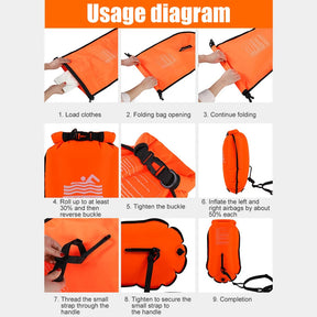 PVC Bucket Inflatable Open Swimming Buoy Tow Float Dry Bag Waterproof Kayaking Boating Swimming Water Sports Bag