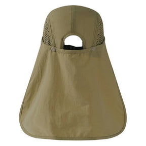 50+ Foldable Fishing Hat Baseball Cap with Removable Neck Flap Portable for Men Women Golf Hiking