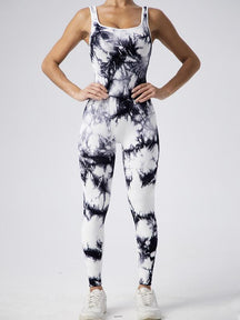 Women's Seamless One-Piece Hip Lift Crew Neck Tummy Control Jumpsuit with Tank Top, Tummy Control Dance & Fitness & Workout Set, Stretch Sportswear for Outdoor Activities, Yoga Jumpsuit
