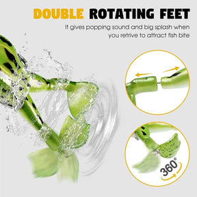 5PCS Frog Lures Baits Fishing Tools Double Propeller Legs Silicone Soft Treble Hook 13.5g Topwater Wobblers Artificial Baits Catfish Fishing Lures Dealsforyoudays