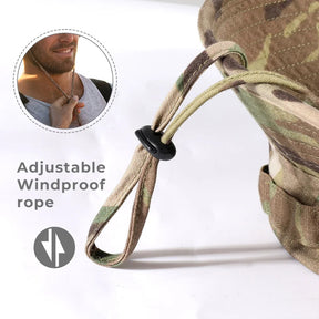 Tactical Fishing Boonie Hats Camouflage Panama Cap Hunting Shooting Outdoor Camping Sun Protection Folding Fisherman Bucket Hat