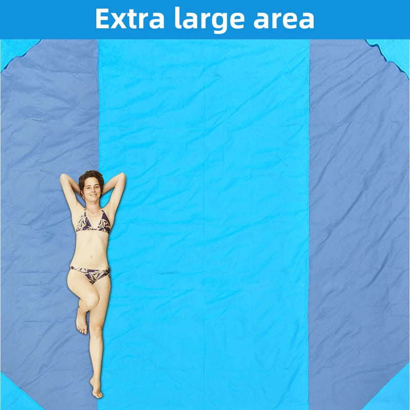 2x2.1m Waterproof Pocket Beach Blanket Folding Camping Mat Mattress Portable Lightweight Mat Outdoor Picnic Mat Sand Beach Mat