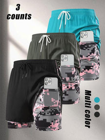 Women's Camo Print Gym Shorts, Breathable Comfortable Quick Drying Skinny Shorts, Ladies Sportswear for Indoor Outdoor Wear, Bottom