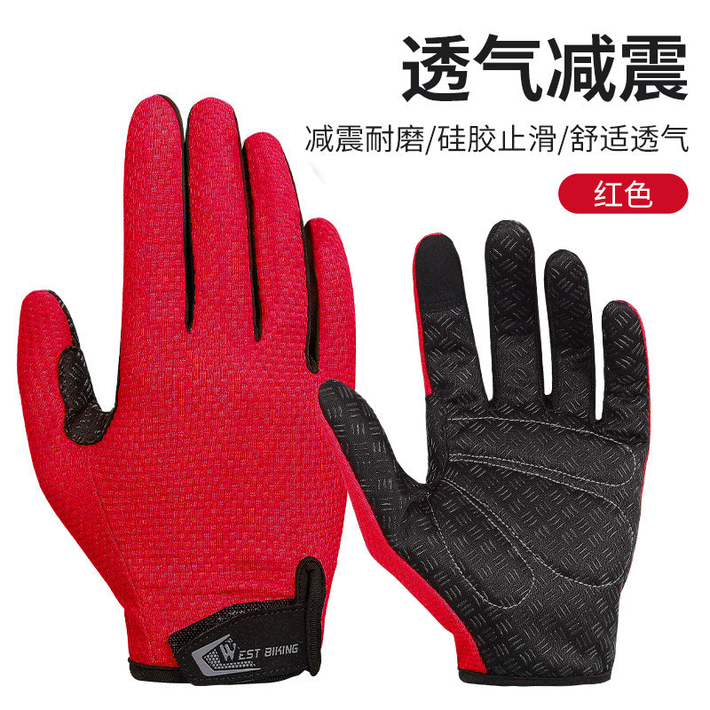 BIKING Summer Cycling Gloves Full Finger MTB Bike Gloves Touch Screen Non Slip Silicone Palm Driving Riding Gloves