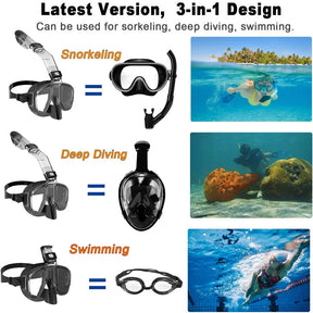 Underwater Snorkeling Half face Face Children Swimming Mask Set Scuba Diving Respirator Masks Anti Fog Safe Breathing for Adult