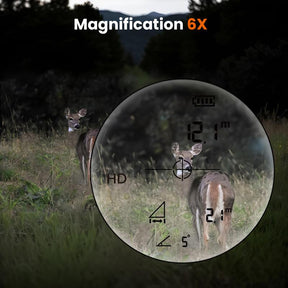 Hunting Rangefinder PF2E Precision Rangefinder, ±0.5yd Accuracy, 656Y Laser Range Finder,6X Magnification,Rain & Fog,bow Mode, Measuring speed,0.3s Instant Measurement,for Hunting & Golr rangefinder,Gift,Outdoor Surveying & Mapping