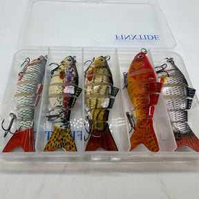 5 Pieces/set Fishing Lures Set Multi Segments Jointed Hard Bait 3.9in/0.56oz,Bionic Hard Fishing Bait Suitable for Fresh Water and Saltwater,Sinking Lifelike Swimbait Outdoor Fishing Equipment for Dealsforyoudays Perfect for Beginners