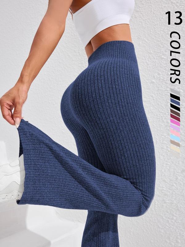 Women's Solid High Waist Sports Leggings, Casual Comfy Breathable Skinny Pants for Yoga Gym Workout Running, Ladies Sportswear for All Seasons, Fitness Summer Bottoms