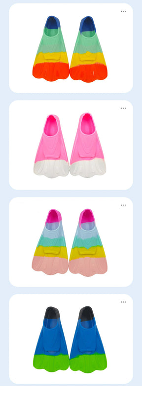 New colored swimming training fins for summer tourism, elastic and soft silicone diving frog shoes