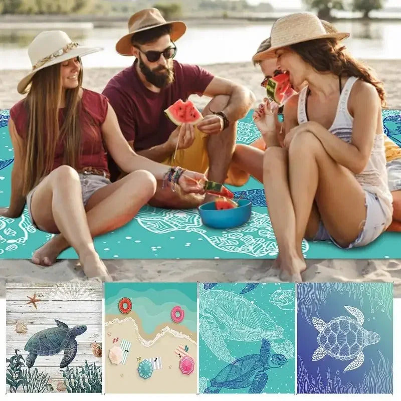Waterproof Beach Mat Sandproof Travel Mat Portable Lightweight Folding Camping Supplies for Outdoor Camping Hiking Picnic