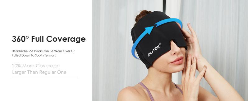Migraine Headache Cap, Gel lce Head Wrap for Tension and Stress.Suitable for Home breaks, before sleep, office