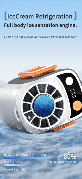 New waist-mounted fan cooling high-temperature outdoor work room welding site portable waist-mounted fan