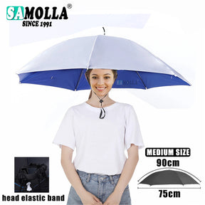 Portable Rain Umbrella Hat Army Green Foldable Outdoor Pesca Sun Shade Waterproof Camping Fishing Headwear Cap Beach Head Hats