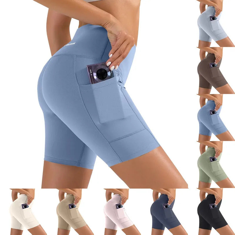 Women Sports Short Yoga Shorts High Waist Breathable Soft Fitness Tight Women Yoga Legging Shorts Cycling Athletic Gym Shorts