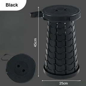 Portable Plastic Folding Telescopic Chair, Lightweight Adjustable Stool for Fishing Beach Camping, Compact Outdoor Foldable Seat