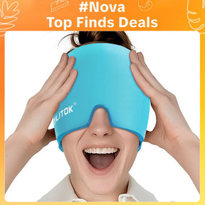 Migraine Headache Cap, Gel lce Head Wrap for Tension and Stress.Suitable for Home breaks, before sleep, office