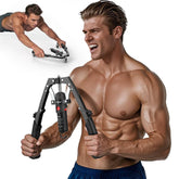 Chest & Arm Twister - Hydraulic Power Chest Press Machine for Upper Body Strength Training, 2-in-1 Twister arm Trainer with ab Roller Wheel(Backpack& Pad Included)