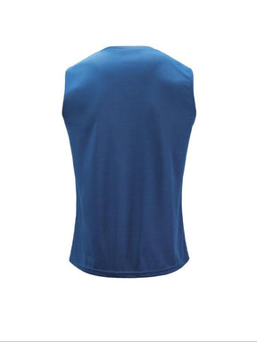 Men's Solid Round Neck Sports Vest, Breathable Comfortable Quick Drying Tank Top for Running Outdoor Exercise Basketball Training, Sport & Outdoor Clothing for Summer, Gym Casual Wear, Sleeveless Sports Vest