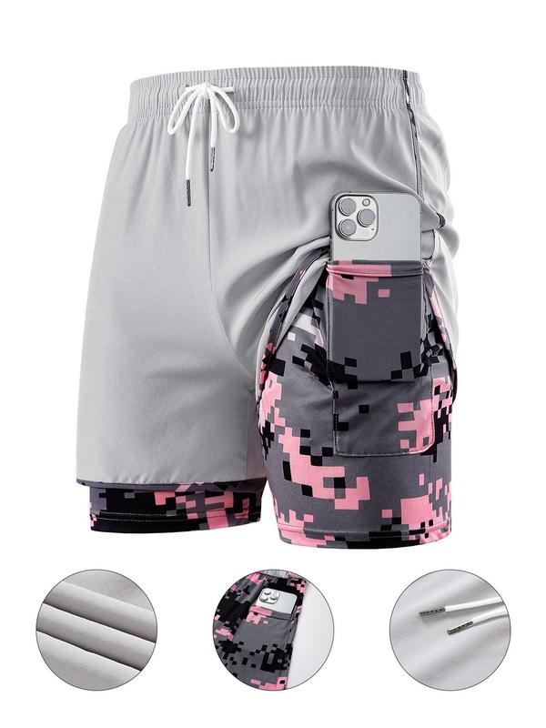 Women's Camo Print Gym Shorts, Breathable Comfortable Quick Drying Skinny Shorts, Ladies Sportswear for Indoor Outdoor Wear, Bottom