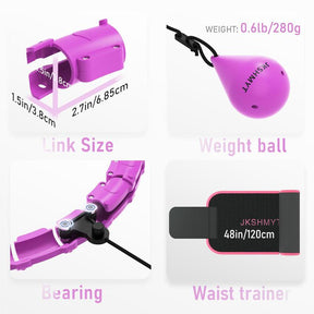 Weighted Hula Circle for Adults, Infinity Hoop Fit Plus Size 47 Inch/120cm, Include 24 Detachable Links and Waist Trainer for Women, Home Workout Equipment, Exercise Equipment, Home Training Equipment