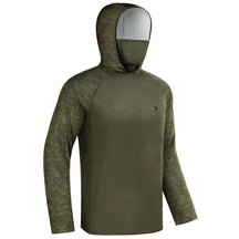 Sun UV Protection Hoodie Shirts, UPF 50+ Men Raglan Long Sleeve Lightweight Quick Dry Breathable Cooling Rash Guard with Mask Neck Gaiter for Outdoor, Hiking, Fishing, Boating, Biking, Sport, Gym, Constructing, Roofing, Landscaping, Gardening 915