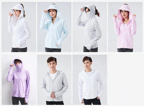 Summer Women Men Fishing Shirt UV Proof Coat Quick Dry Thin Sunscreen UPF50+ Outwear Hooded Cycling Beach Clothes