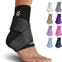 Sleeve Stars Ankle Brace for Sprain | Plantar Fasciitis Relief | Ankle Support for Women & Men | Ankle Compression Sleeve w/ Strap | Achilles Tendonitis Brace, Foot Brace Wrap
