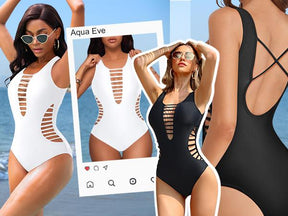 Women Sexy One Piece Swimsuits Plunge Deep V Neck Cutout Bathing Suits