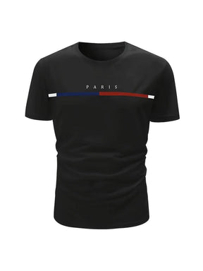 5 pieces of men's fashion letter pattern T-shirts, classic short-sleeved round-neck T-shirts, suitable for summer casual outings, sports and training.  Outdoorfun ，Top Streetwear