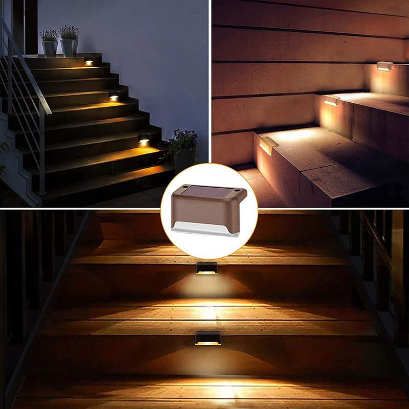 8-Pack Solar Deck Lights – Waterproof Outdoor LED Step Lights, Warm White, Auto On/Off, Easy Install for Patio, Stairs, Fence, Garden Landscape Lighting