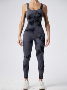 Women's Seamless One-Piece Hip Lift Crew Neck Tummy Control Jumpsuit with Tank Top, Tummy Control Dance & Fitness & Workout Set, Stretch Sportswear for Outdoor Activities, Yoga Jumpsuit