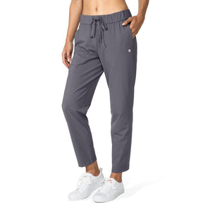 Women's Pants with Deep Pockets 7/8 Sporty Skinny Bottoms Stretch Ankle Sweatpants Solid Tracksuits