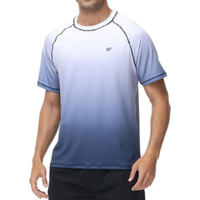 Men's UPF 50+ Rashguard Swim Tee Short Sleeve Running Shirt Swimwear Swim Hiking Workout Shirts #fathersdaygifts