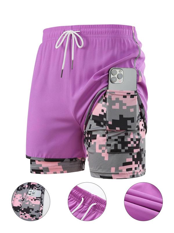 Women's Camo Print Gym Shorts, Breathable Comfortable Quick Drying Skinny Shorts, Ladies Sportswear for Indoor Outdoor Wear, Bottom