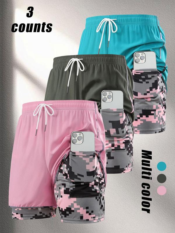 Women's Camo Print Gym Shorts, Breathable Comfortable Quick Drying Skinny Shorts, Ladies Sportswear for Indoor Outdoor Wear, Bottom