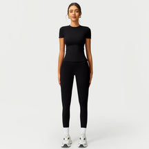 Women's 2-Piece Cherry Print Crew Neck Tee & High-Waist Leggings Set , Extended Hemline, Quick-Dry Snug , Yoga, Gym, Athleisure , Women's Activewear Pilates Outfits Compression Shirts Sweatpants