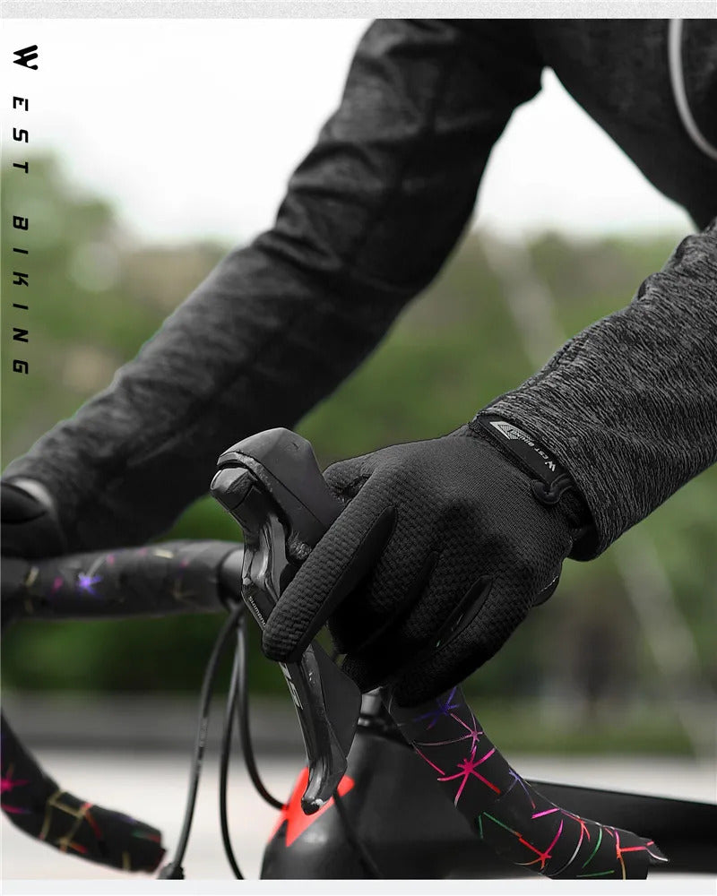 BIKING Summer Cycling Gloves Full Finger MTB Bike Gloves Touch Screen Non Slip Silicone Palm Driving Riding Gloves