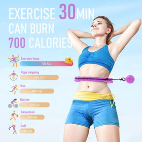 Weighted Hula Circle for Adults, Infinity Hoop Fit Plus Size 47 Inch/120cm, Include 24 Detachable Links and Waist Trainer for Women, Home Workout Equipment, Exercise Equipment, Home Training Equipment