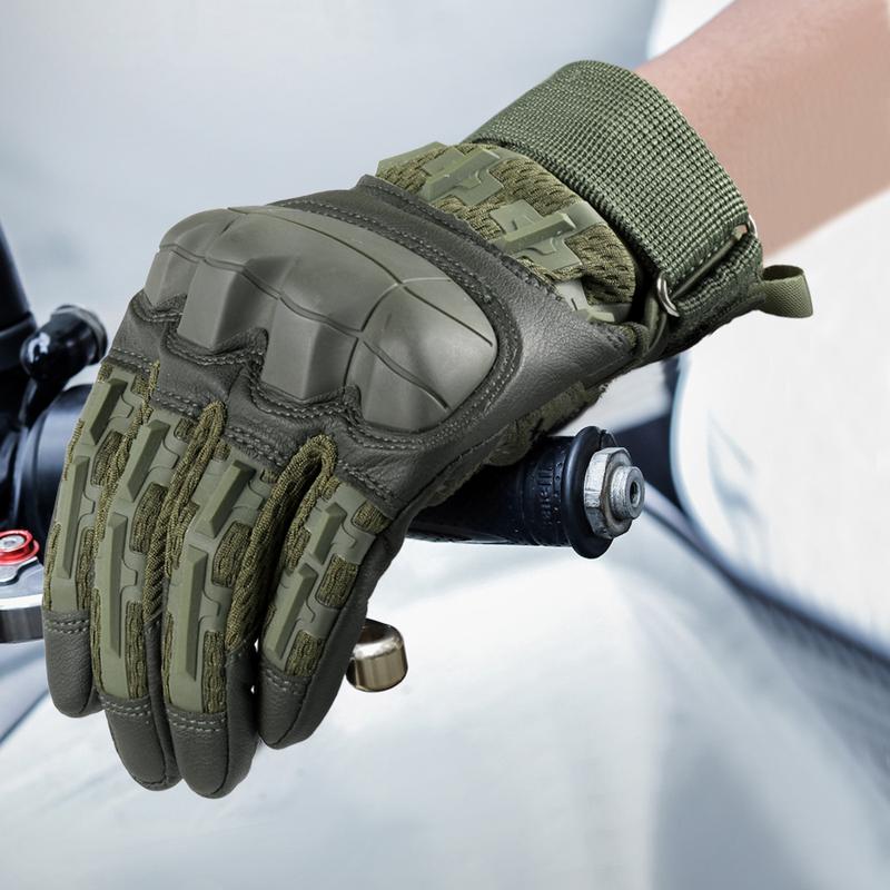 Outdoor Tactical Windproof Sports Gloves, High Sensitivity Touch Screen Pu Leather Outdoor Mountaineering Training Hunting Cycling Gloves, Men Gifts Ideas, Gift for Boyfriend Husband, Gym Accessories, Hobbies Ideas, Motorcycle Riding Gloves