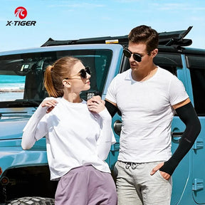 4 Pairs Cycling Arm Summer Ice Cloth Cycling Sleeves Sun Protection Unisex Breathable Running Volleyball Sleeves Outdoor