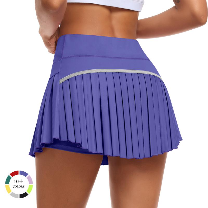 Womens Pleated Sports Skirt High Waisted Tennis Golf Skort Summer Mini Casual Girls Skirt Workout Athletic Skorts with Pockets for Ladies Summer Sportswear