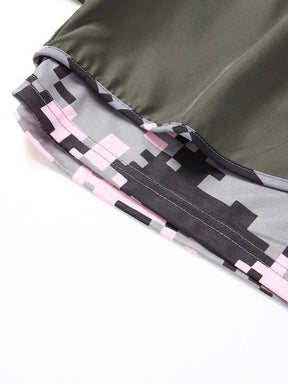 Women's Camo Print Gym Shorts, Breathable Comfortable Quick Drying Skinny Shorts, Ladies Sportswear for Indoor Outdoor Wear, Bottom